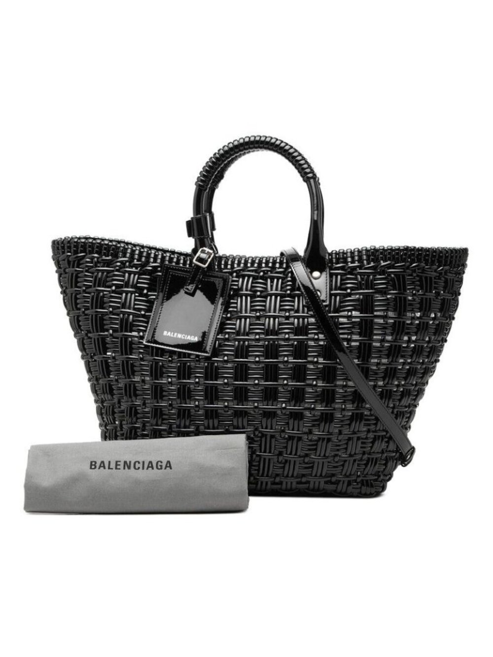 Balenciaga Bistro S Tote Shoulder Bag 2-Way Black Enamel - Picture 7 of 7